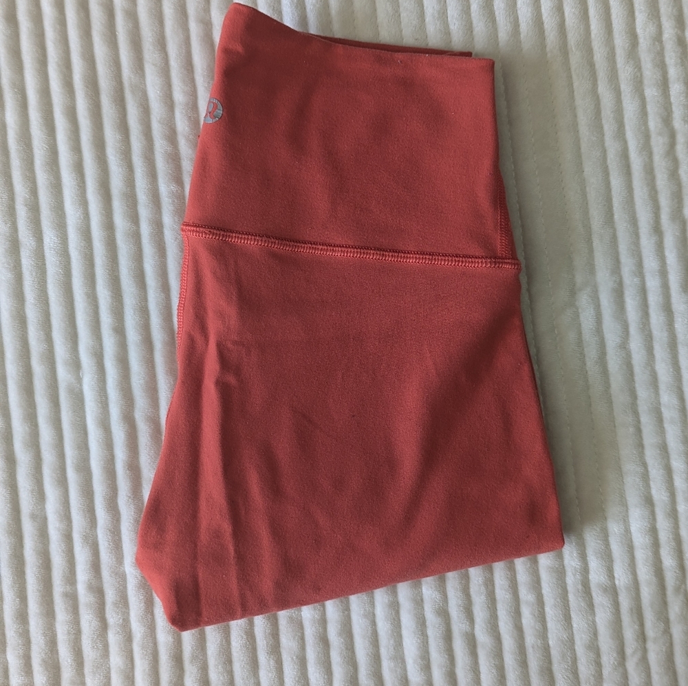 Lululemon Athletica Orange Leggings High-Waisted Smooth